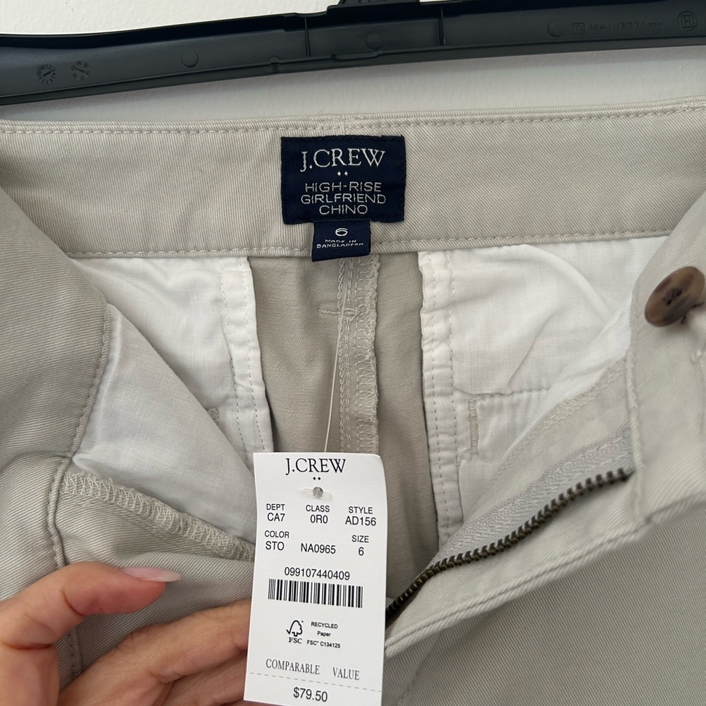 J. Crew Women's  High Rise Girlfriend Straight Leg Khaki - Picture 7 of 15